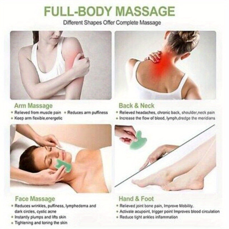 7pcs Gua Sha Beauty Massage Tool Set - Natural Resin Gua Sha Scrapers For Face, Back & Neck - Relax Muscles & Release Stress - Mother's Day Gift
